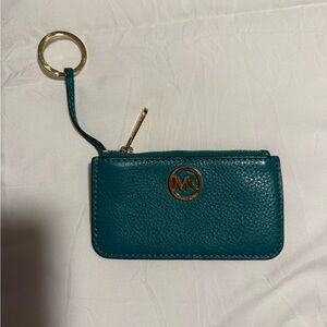 Michael Kors Teal Key Holder with Gold Accents